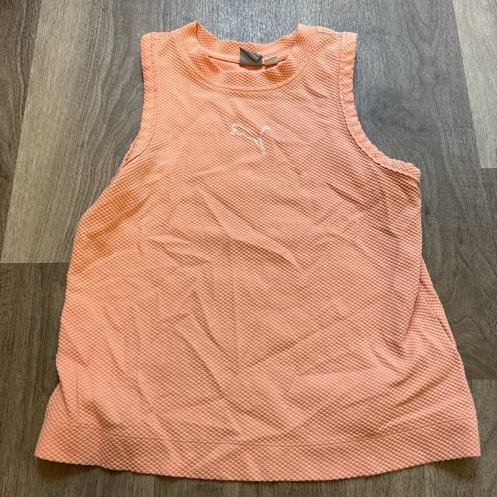 Puma Peach Textured Sleeveless Muscle Tank